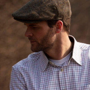 Harris Tweed Flat Cap Oakmoor Charcoal