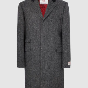 Harris Tweed Overjas, Chelsea Overcoat - Charcoal