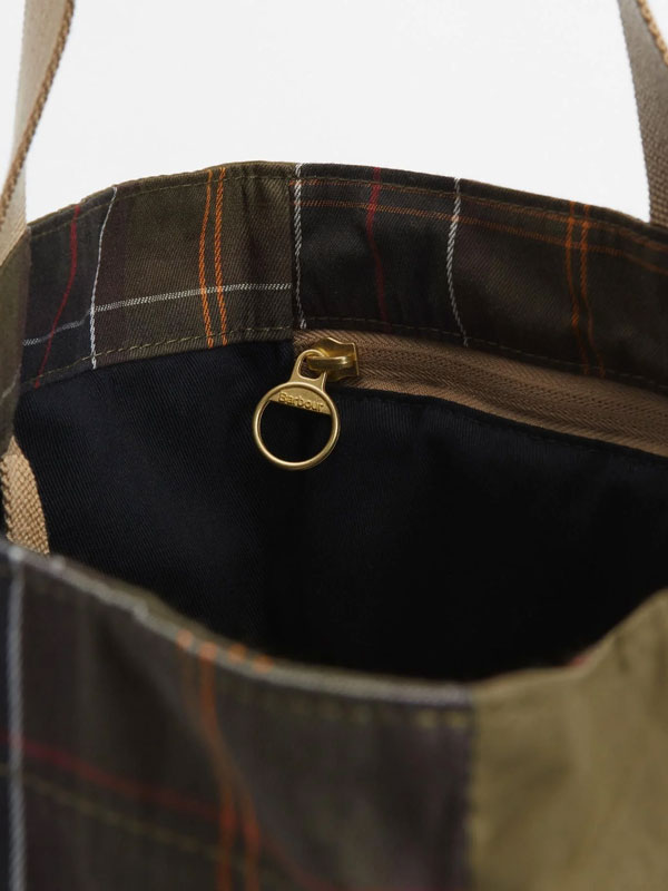 Barbour Transport Patchwork Tote Bag Dusky Green