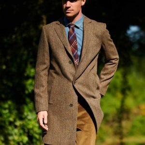 Harris Tweed Overjas "Barney" In Evergreen
