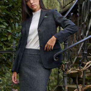 Harris Tweed Dames Jasje "Carola" In Charcoal