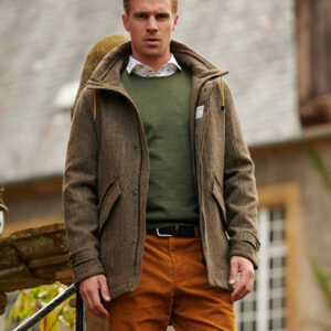 Harris Tweed Parka "Finsbay" In Evergreen