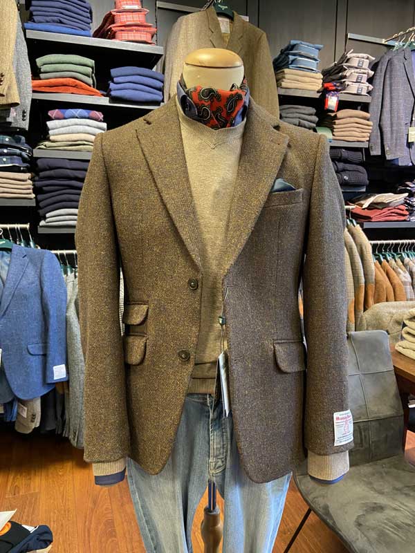 Harris Tweed Jacket "London" In Tweed Shadow