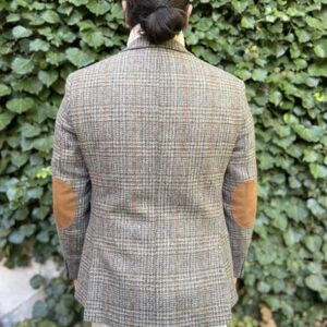 Harris Tweed Jacket "London" In Greystone Overcheck