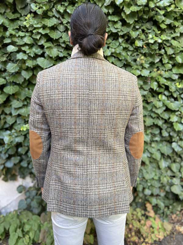 Harris Tweed Jacket "London" In Greystone Overcheck