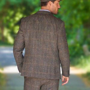 Harris Tweed Jacket "London" In Highland Green Herringbone
