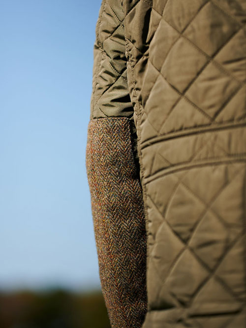 Heren SteppJack "Boston" Met Harris Tweed Details In Olive