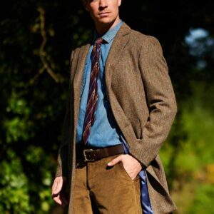 Harris Tweed Overjas "Barney" In Evergreen
