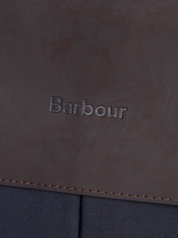 Barbour Wax Leather Briefcase Navy