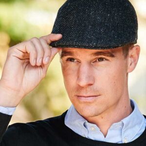 Harris Tweed Flat Cap "Henry" In Charcoal