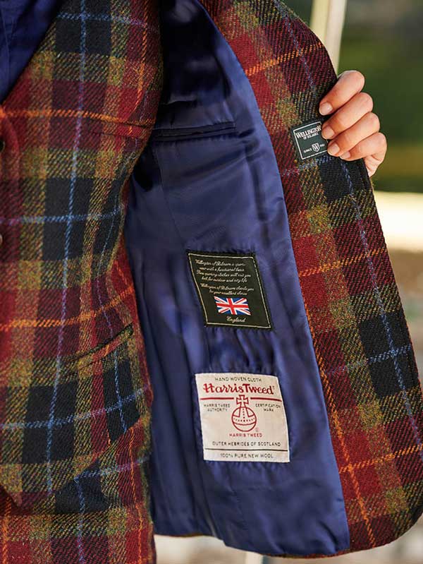 Harris Tweed Dames Jasje "Carola" In Check Of Island