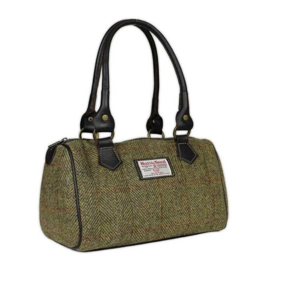 Harris Tweed Barrel Bag - Mustard Check