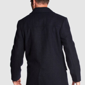 Harris Tweed Coat, Ferry Reefer Coat - Navy Plain