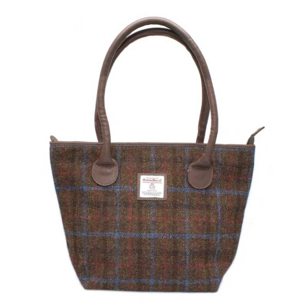 Harris Tweed Ailsa Tote Bag Brown Check