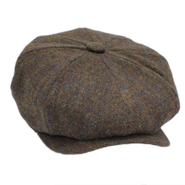 Harris Tweed Baker Boy Cap Scott Brown Mix