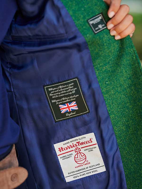Harris Tweed Dames Jasje "Carola" In Green Twill