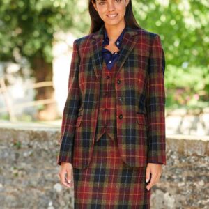 Harris Tweed Dames Jasje "Carola" In Check Of Island