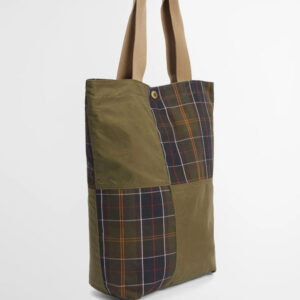 Barbour Transport Patchwork Tote Bag Dusky Green