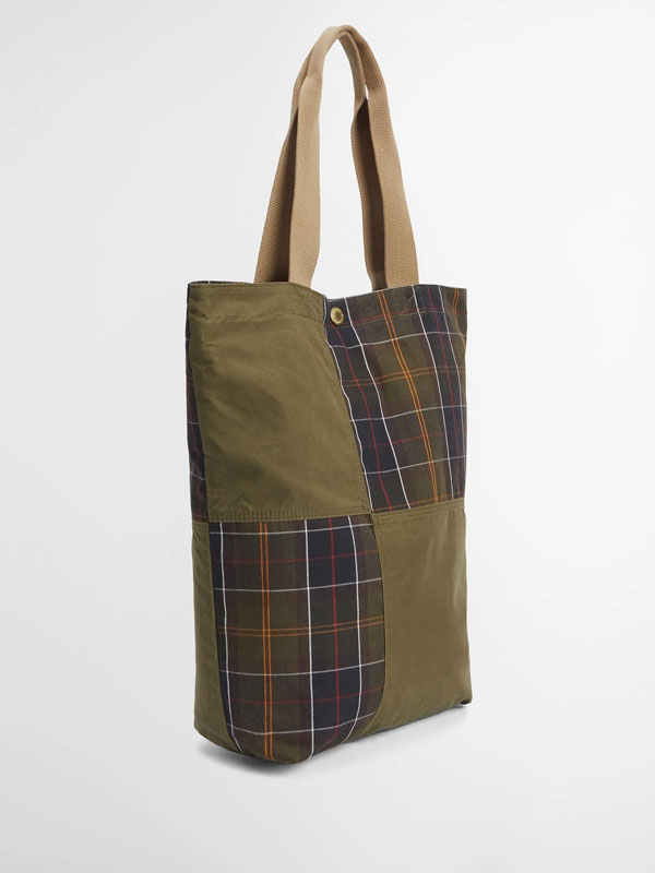 Barbour Transport Patchwork Tote Bag Dusky Green