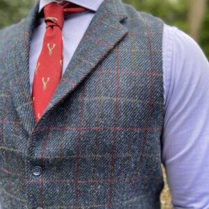 DF Harris Tweed Waistcoat Met Revers 613