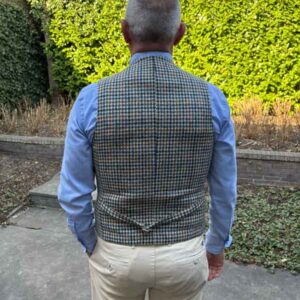 Harris Tweed Vestje "Wales" Met Revers In Cream Cocktail