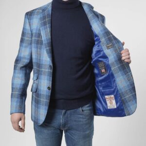 Harris Tweed Jacket "London" In Jeans Herringbone