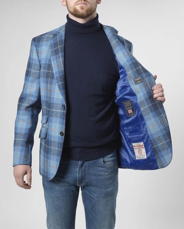 Harris Tweed Jacket "London" In Jeans Herringbone