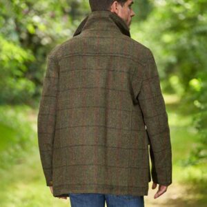 Harris Tweed Fieldjacket "Bristol" In Green Overcheck