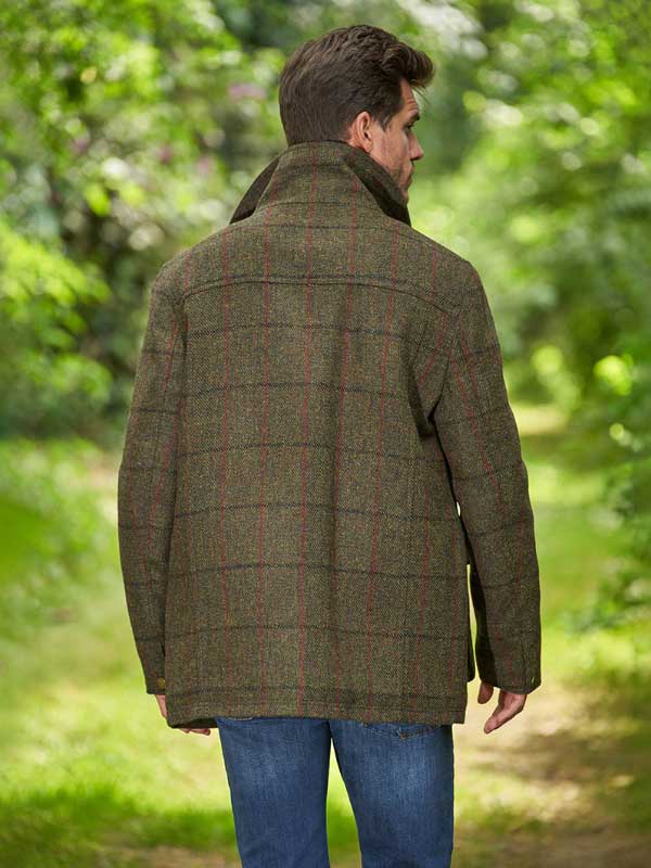 Harris Tweed Fieldjacket "Bristol" In Green Overcheck