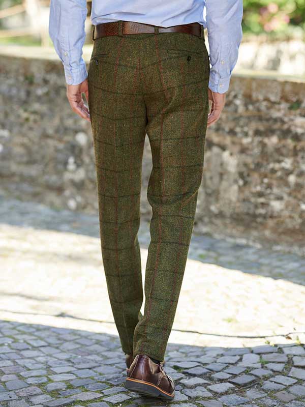 Harris Tweed Pantalon "Mr. Miller" in Green Overcheck