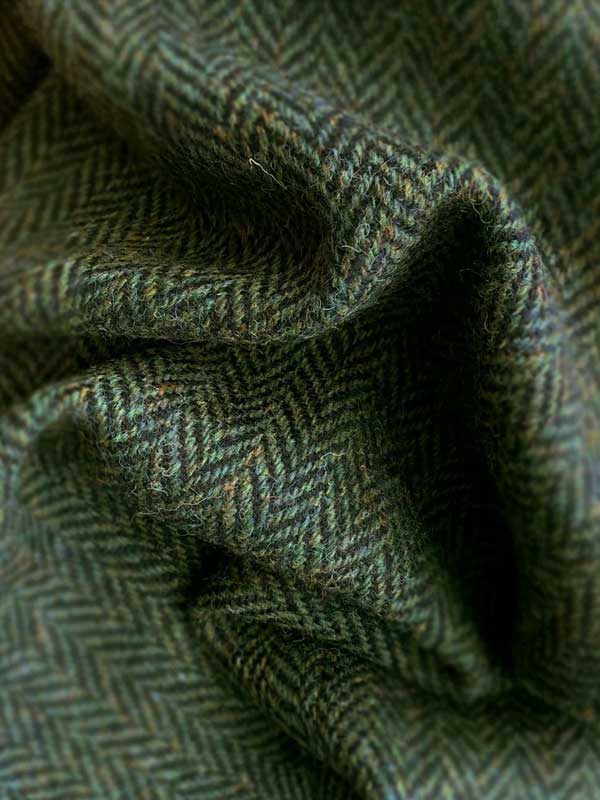 Harris Tweed Jacket "London" In Green Island Herringbone