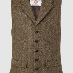 Harris Tweed Vestje, Angus Waistcoat - Brown