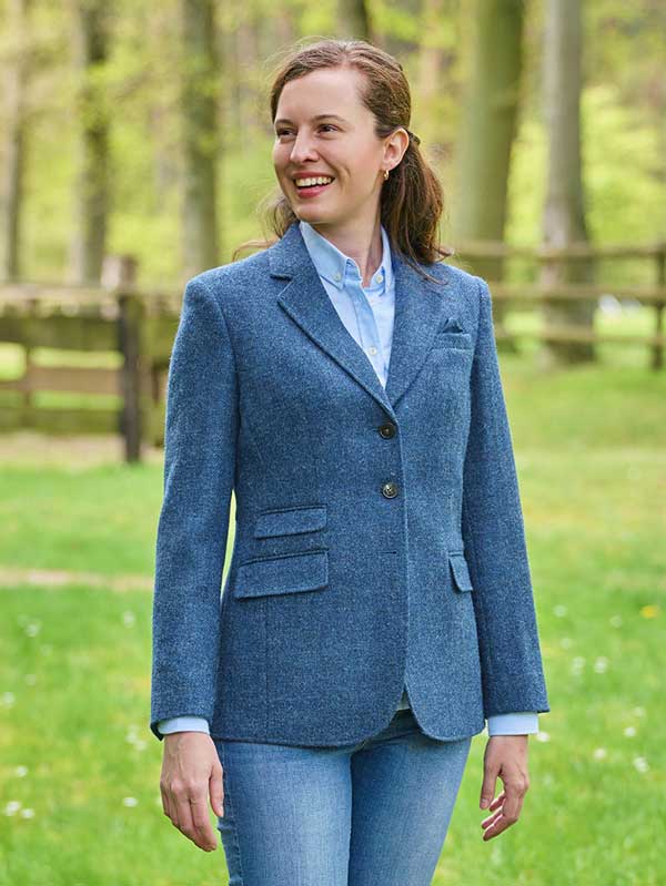 Harris Tweed Dames Jasje "Carola" In Blue Shadow