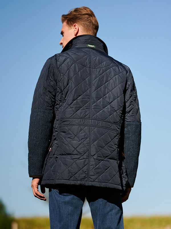 Heren SteppJack "Boston" Met Harris Tweed Details In Navy