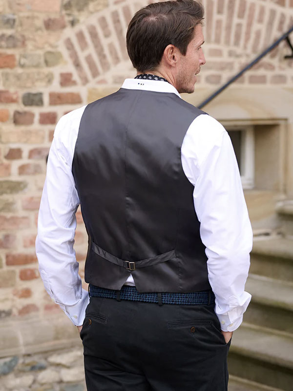 Harris Tweed Vestje "Tailor" Zonder Revers In Charcoal