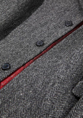 Harris Tweed Overjas, Chelsea Overcoat - Charcoal