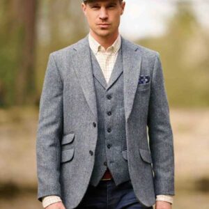Harris Tweed Jacket "London" In Tweed Of Water