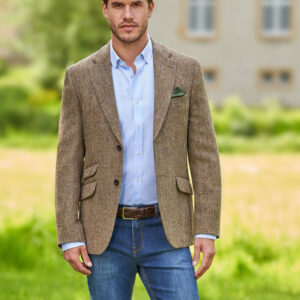 Harris Tweed Jacket "London" In Country Herringbone