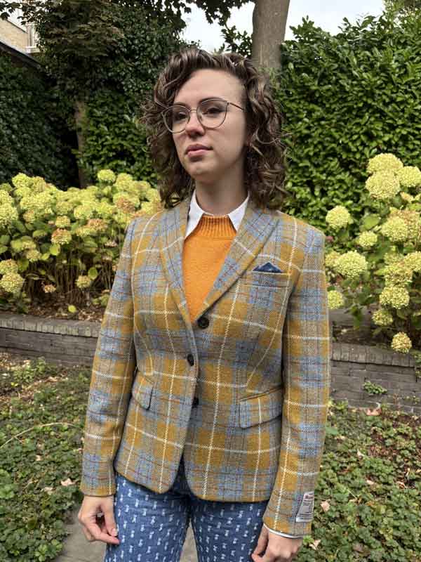 Harris Tweed Dames Blazer "LadiesClub" In Amber Check