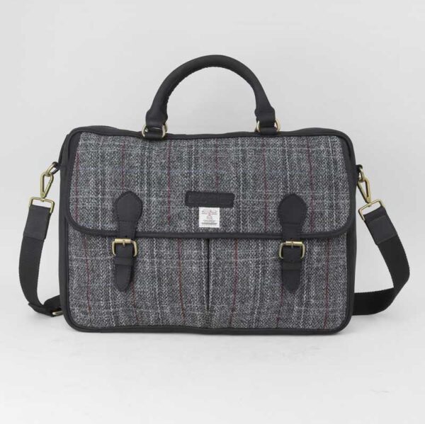 Grey Harris Tweed Briefcase