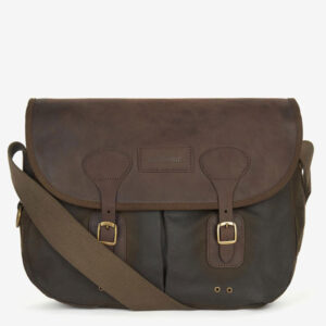 Barbour Wax Leather Tarras Bag Olive