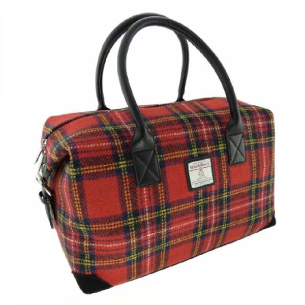 Harris Tweed 'Esk' Overnight Bag in Royal Stewart Tartan
