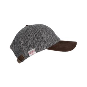 Harris Tweed Brungton Baseball Cap Steel Grey