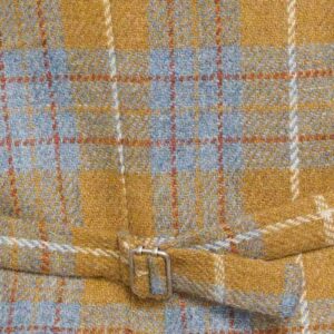 Harris Tweed Vestje "Wales" Met Revers In Amber Check