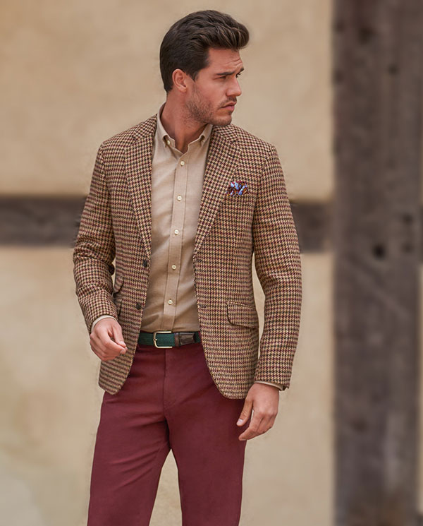Harris Tweed Jacket "London" In Country Houndstooth