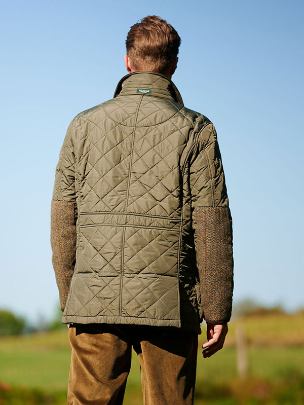 Heren SteppJack "Boston" Met Harris Tweed Details In Olive
