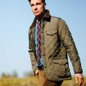Heren SteppJack "Boston" Met Harris Tweed Details In Olive