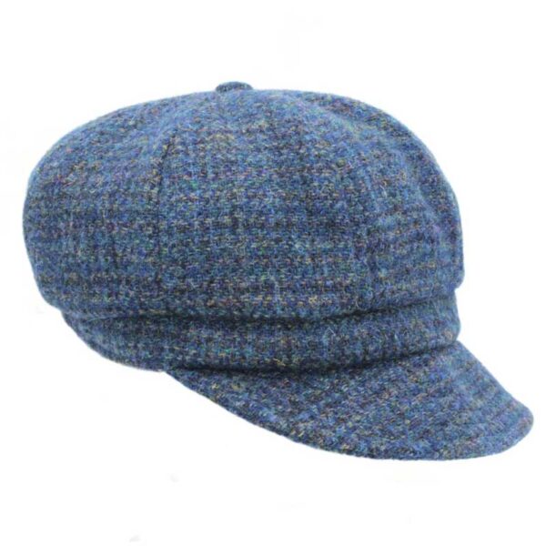 Harris tweed Ladies cap Peacock Blue