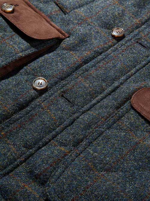 Harris Tweed Gilet, Bodywarmer - Blue