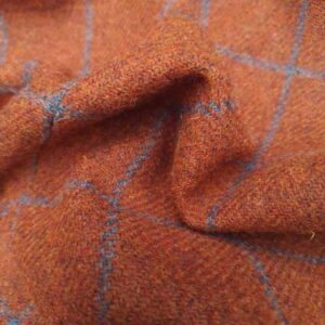 Harris Tweed Flat Cap "Henry" In Rust Overcheck